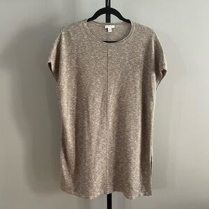 J Jill Pure Jill  Easy Sweater Tunic Marled Side Slit Round Neck Size XS